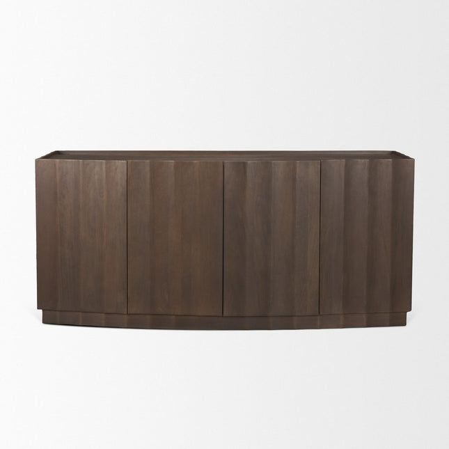 72" Brown Solid Wood Sideboard With Four Doors HomeRoots