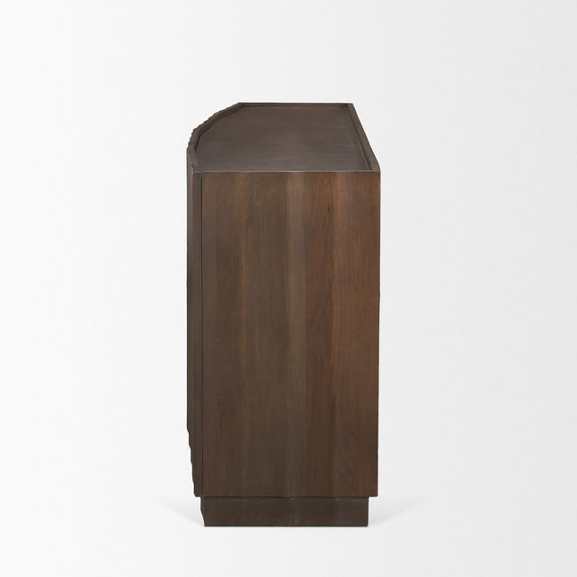 72" Brown Solid Wood Sideboard With Four Doors HomeRoots