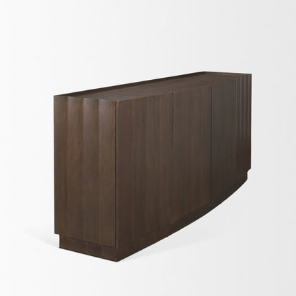 72" Brown Solid Wood Sideboard With Four Doors HomeRoots