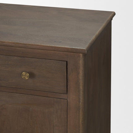 82" Brown Solid Wood Three Drawer Sideboard With Six Doors HomeRoots