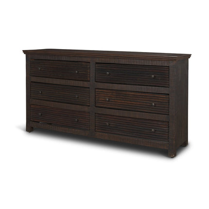 60" Brown Solid Wood Six Drawer Sideboard HomeRoots