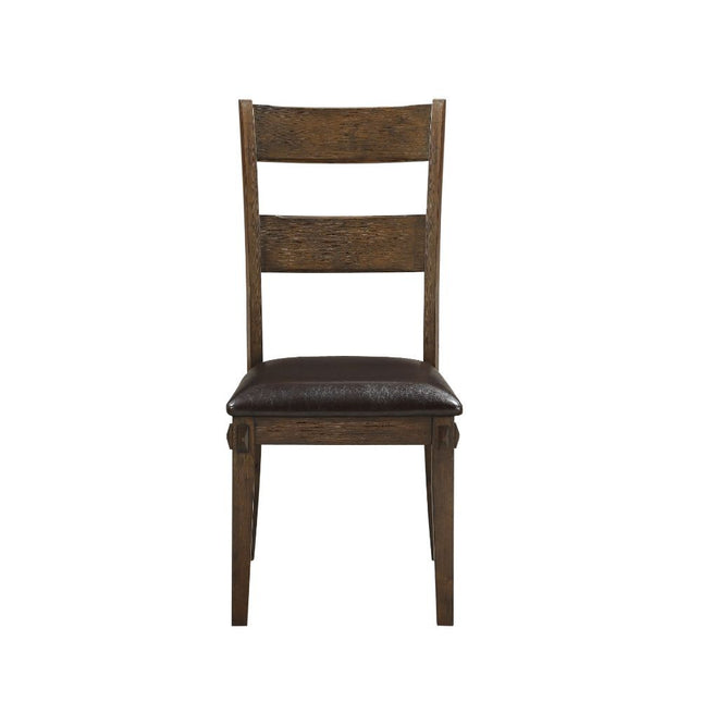 ACME 73162 Nabirye Side Chair (Set-2), PU & Dark Oak