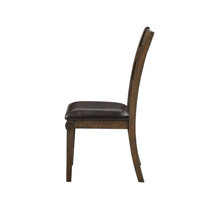 ACME 73162 Nabirye Side Chair (Set-2), PU & Dark Oak