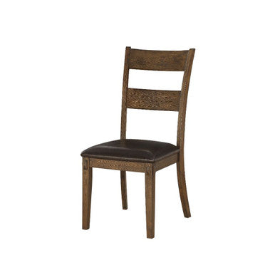 ACME 73162 Nabirye Side Chair (Set-2), PU & Dark Oak ACME Furniture