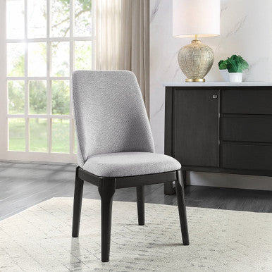 ACME 73172 Madan Side Chair (Set-2), Light Gray Linen & Gray Oak ACME Furniture