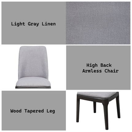 ACME 73172 Madan Side Chair (Set-2), Light Gray Linen & Gray Oak