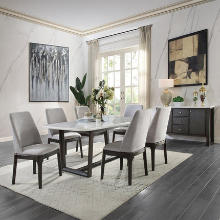 ACME 73172 Madan Side Chair (Set-2), Light Gray Linen & Gray Oak