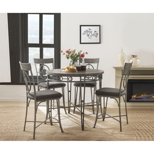 ACME 73180 Landis Counter Height Table, Oak & Gunmetal