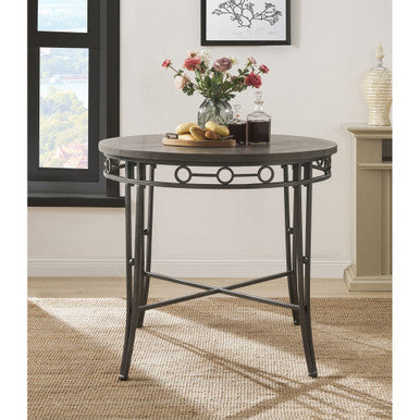 ACME 73180 Landis Counter Height Table, Oak & Gunmetal ACME Furniture