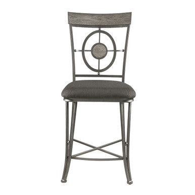 ACME 73182 Landis Counter Height Chair (Set-2), Fabric & Gunmetal ACME Furniture