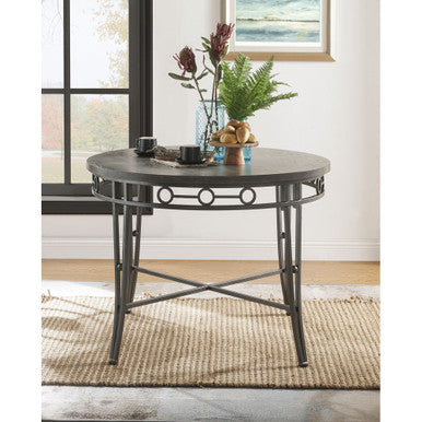 ACME 73185 Landis Dining Table, Oak & Gunmetal ACME Furniture