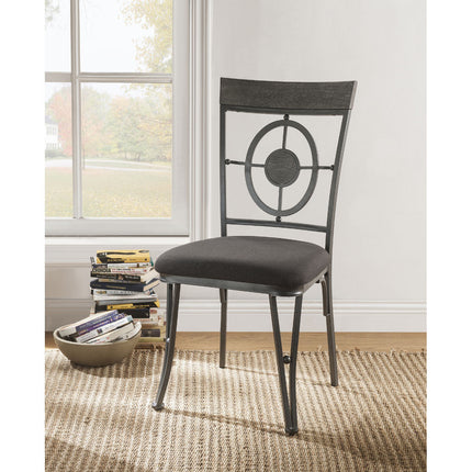 ACME 73187 Landis Side Chair (Set-2), Fabric & Gunmetal