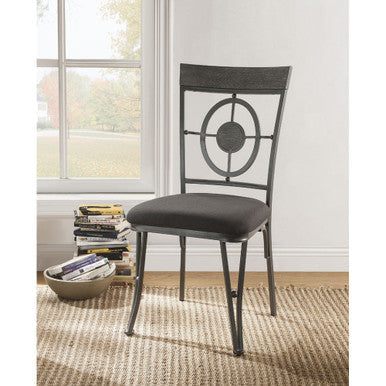 ACME 73187 Landis Side Chair (Set-2), Fabric & Gunmetal ACME Furniture