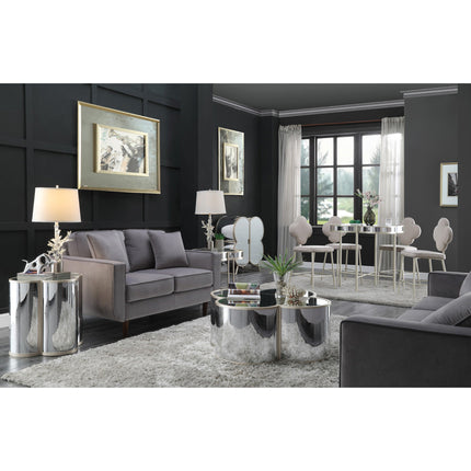 ACME 73225 Clover Counter Height Table, Silver & Champagne Finish