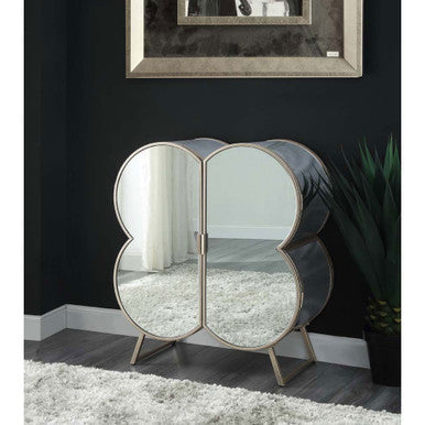 ACME 73228 Clover Cabinet, Silver & Champagne Finish ACME Furniture