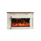 61" Black And Red Metal Electric Fireplace Insert With LED HomeRoots