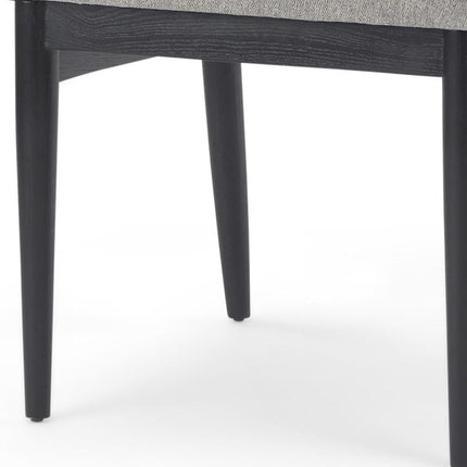 Set of Two Gray and Black Fabric Dining Side Chairs