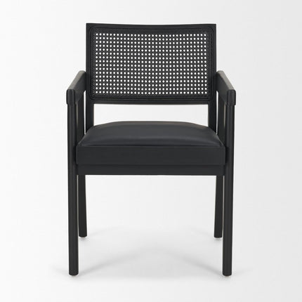 Black Leather Dining Side Chair