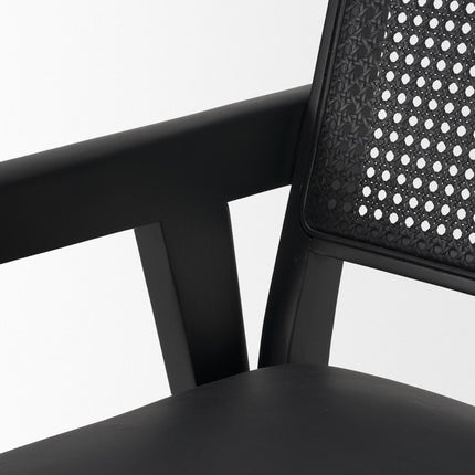 Black Leather Dining Side Chair