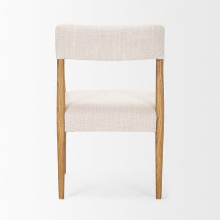 Gray and Brown Fabric Open Back Dining Arm Chair