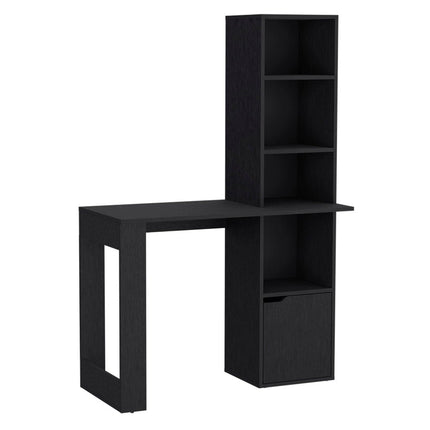39" Black Wood Pedestal Computer Desk With Hutch HomeRoots