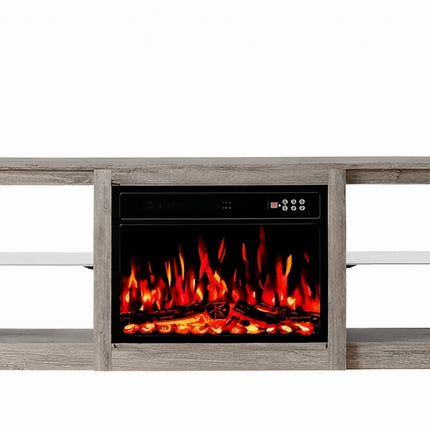 70" Black Wood Fireplace Entertainment Center With Fireplace HomeRoots