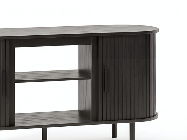 55" Black Wood Fireplace TV Stand With Fireplace HomeRoots
