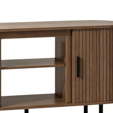 55" Brown Wood Fireplace TV Stand With Fireplace HomeRoots