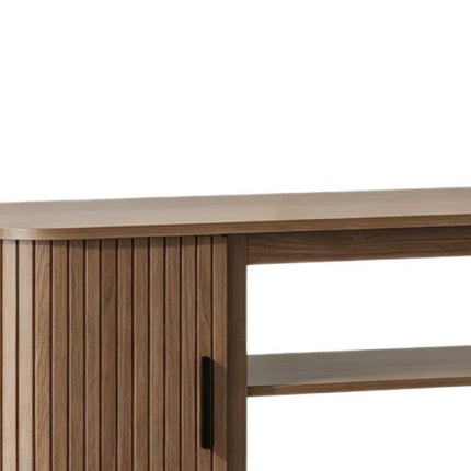 55" Brown Wood Fireplace TV Stand With Fireplace HomeRoots