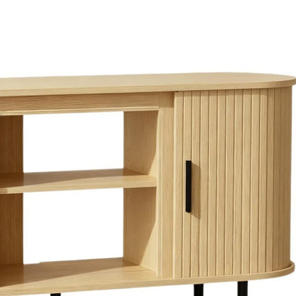 55" Beige Wood Fireplace TV Stand With Fireplace HomeRoots