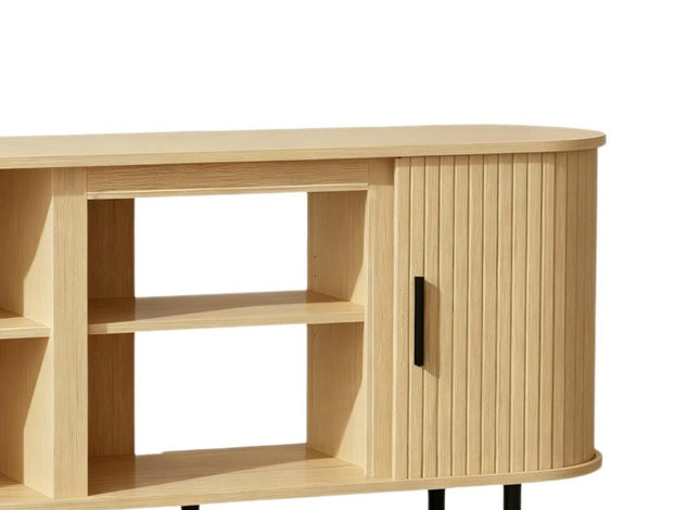 55" Beige Wood Fireplace TV Stand With Fireplace HomeRoots