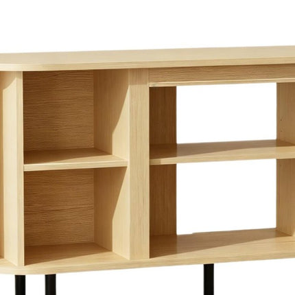 55" Beige Wood Fireplace TV Stand With Fireplace HomeRoots