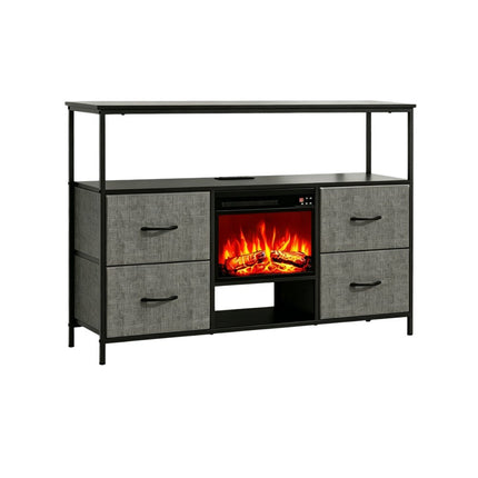 43" Black Wood Fireplace TV Stand With Fireplace HomeRoots