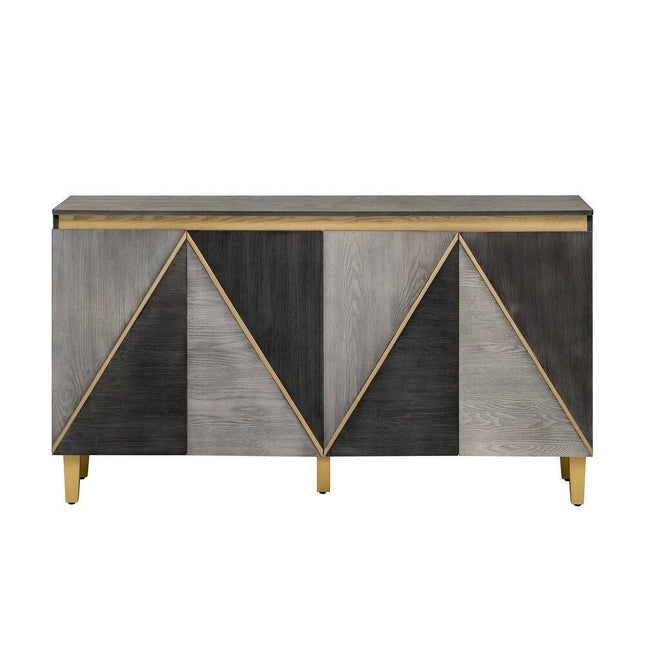 60" Gray Wood Buffet Table With Four Doors HomeRoots