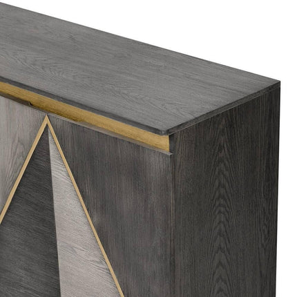 60" Gray Wood Buffet Table With Four Doors HomeRoots