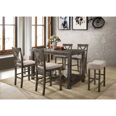 ACME 73830 Martha II Counter Height Table, Weathered Gray ACME Furniture