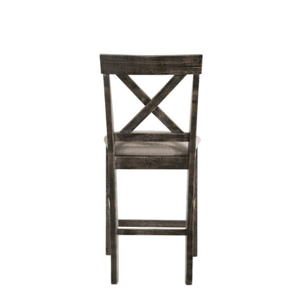 ACME 73832 Martha II Counter Height Chair (Set-2), Tan Linen & Weathered Gray