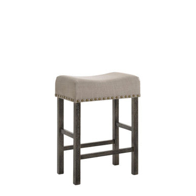 ACME 73833 Martha II Counter Height Stool (Set-2), Tan Linen & Weathered Gray ACME Furniture