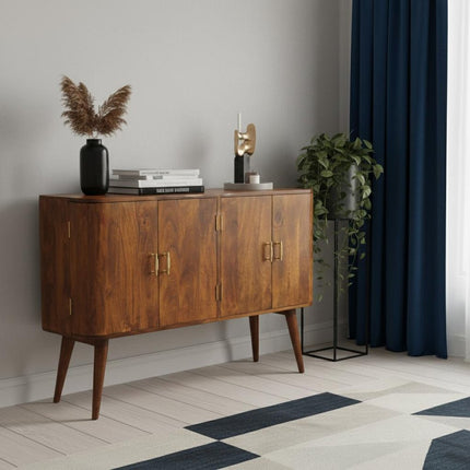 51" Brown Solid Wood Two Drawer Sideboard HomeRoots