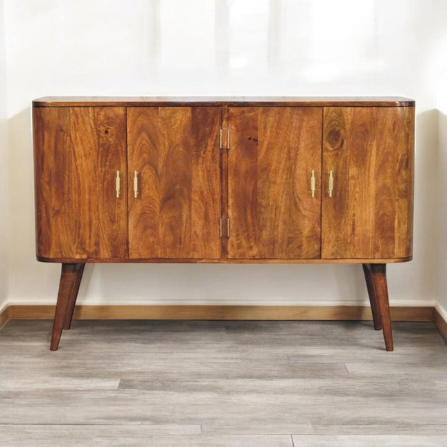 51" Brown Solid Wood Two Drawer Sideboard HomeRoots