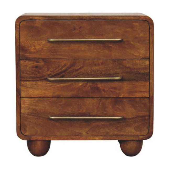 22" Brown Solid Wood Three Drawer Sideboard HomeRoots