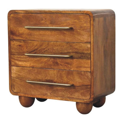22" Brown Solid Wood Three Drawer Sideboard HomeRoots