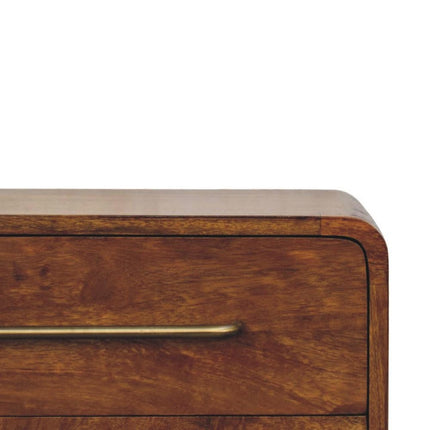 22" Brown Solid Wood Three Drawer Sideboard HomeRoots