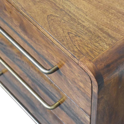 22" Brown Solid Wood Three Drawer Sideboard HomeRoots