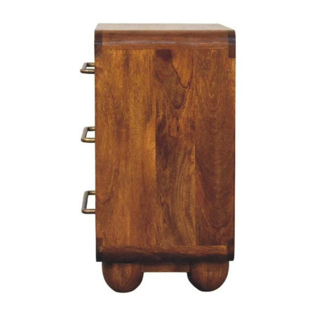 22" Brown Solid Wood Three Drawer Sideboard HomeRoots