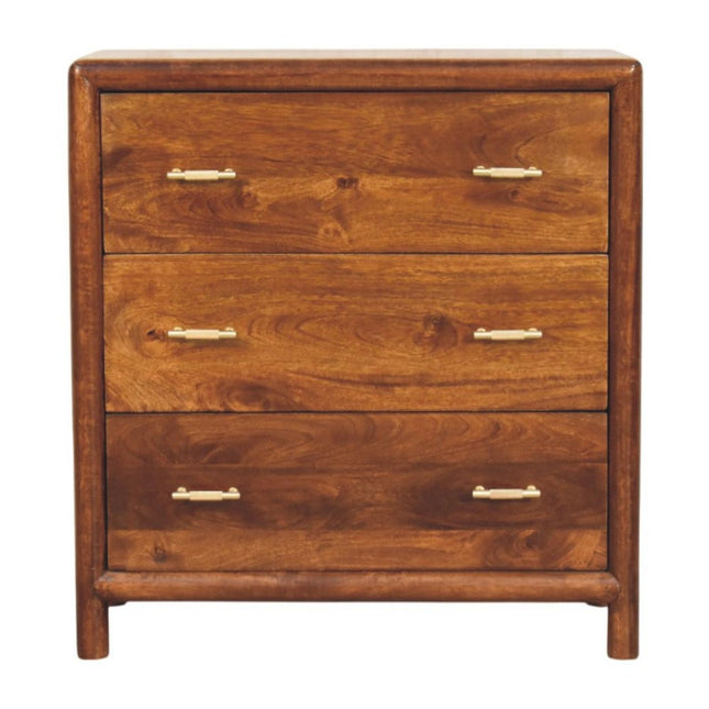 30" Brown Solid Wood Three Drawer Sideboard HomeRoots