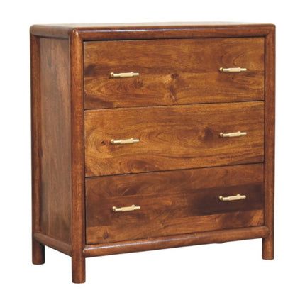 30" Brown Solid Wood Three Drawer Sideboard HomeRoots