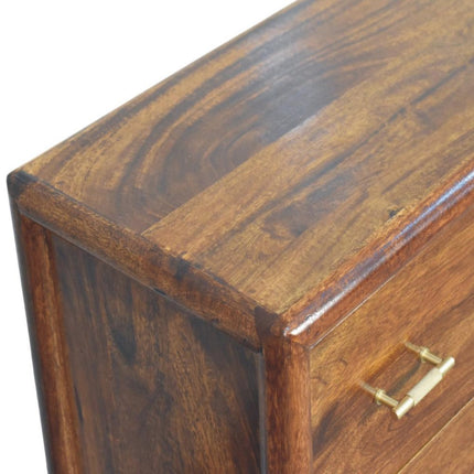 30" Brown Solid Wood Three Drawer Sideboard HomeRoots