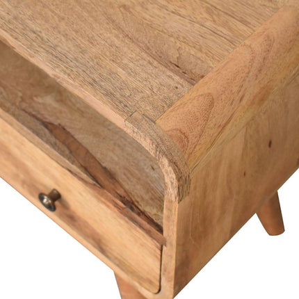24" Brown Solid Wood Enclosed and Open Storage TV Stand HomeRoots