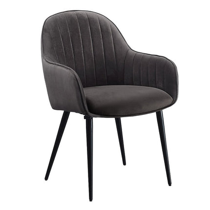 ACME 74011 Caspian Side Chair, Dark Gray Fabric & Black Finish